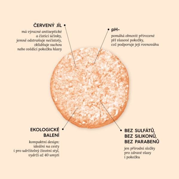 Šampuk s červeným jílem pro silné vlasy